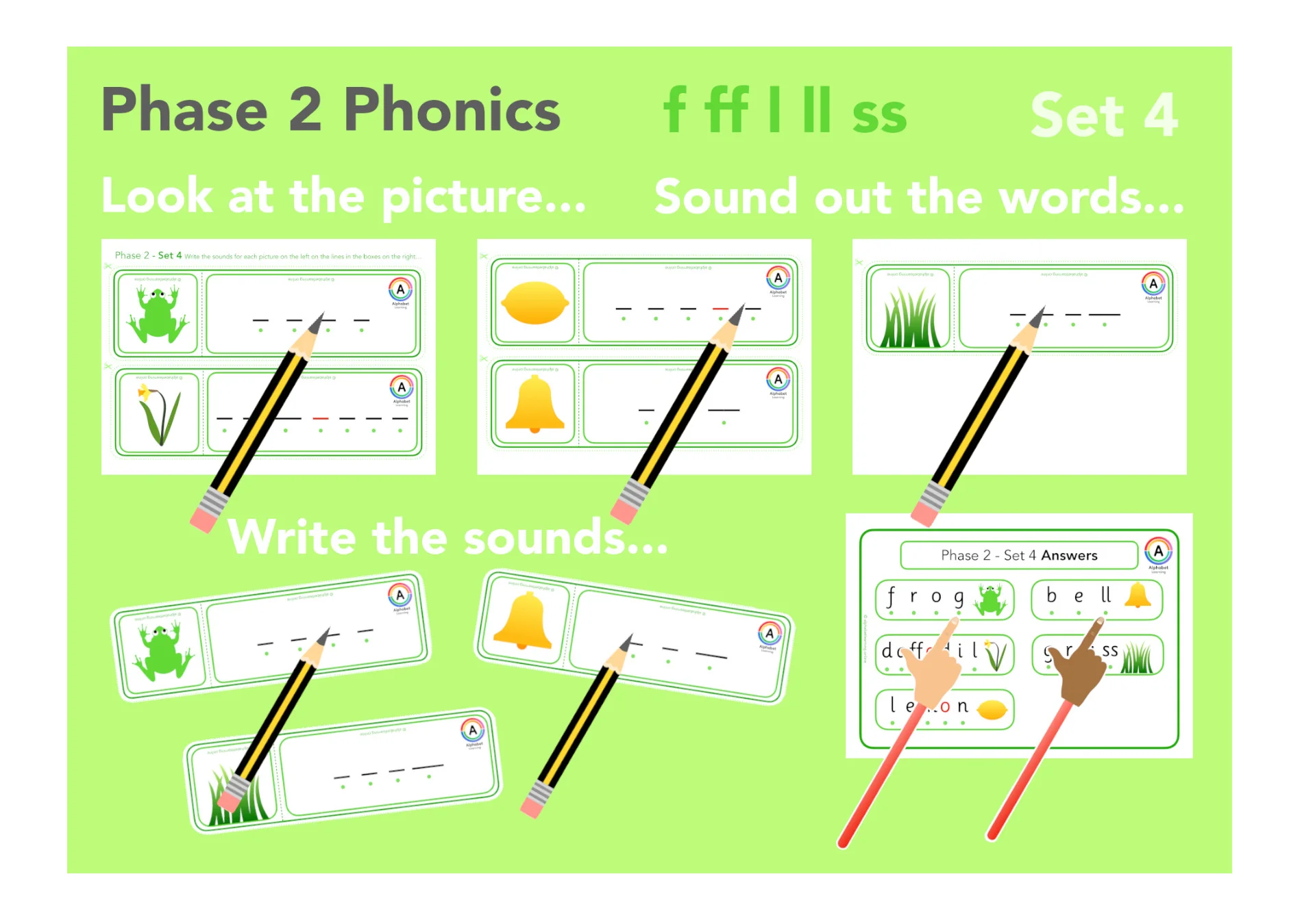 Phase 2 Sound out practise Writing words (Green Set)