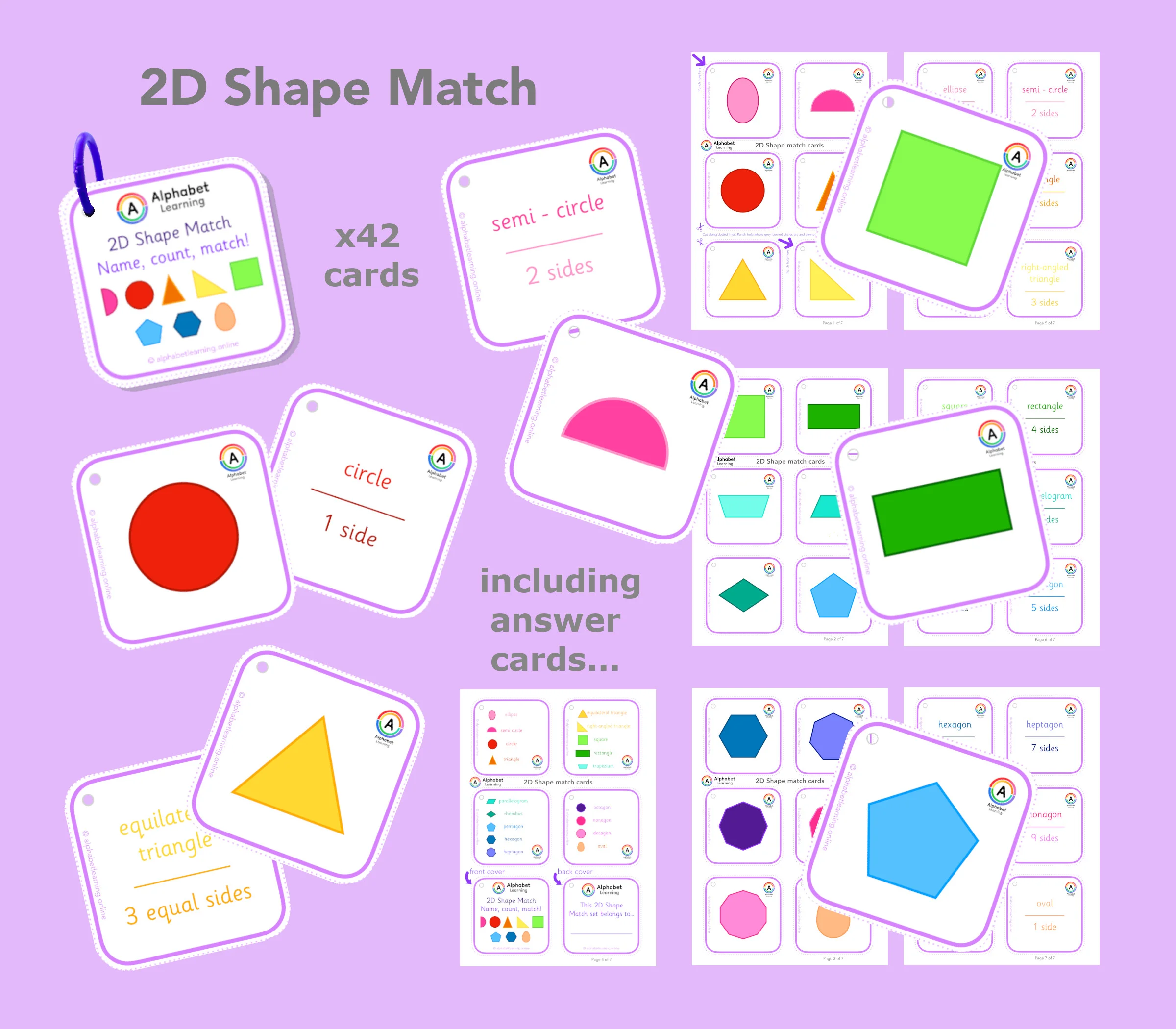 2D Shapes Sort and Match Set