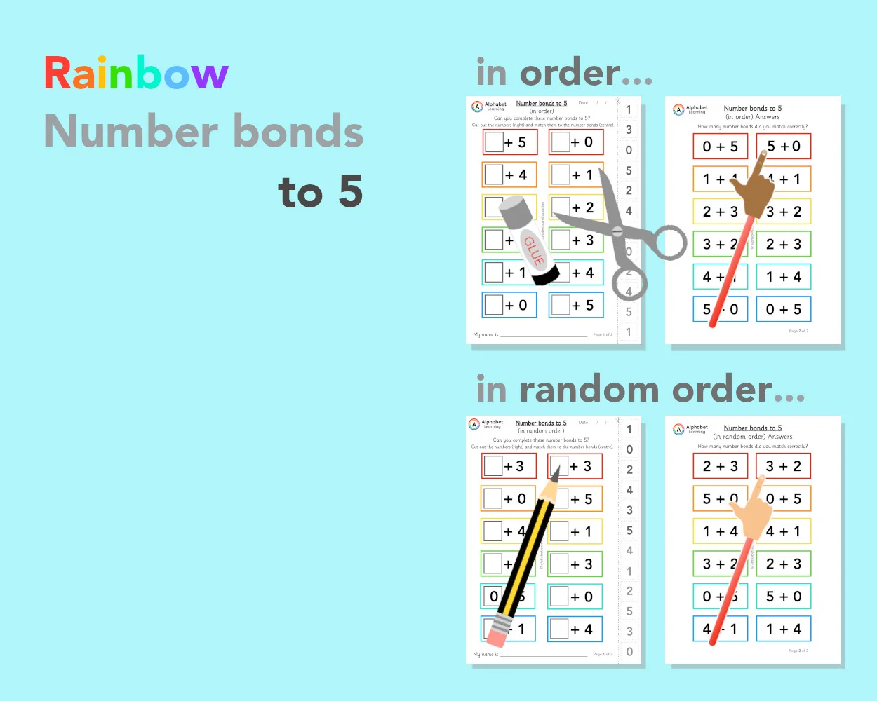 Number bonds to 5 in order/random order