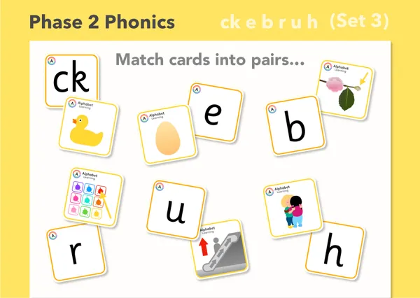 ck e u r h b Phase 2 grapheme/picture match (Set 3 of 4)