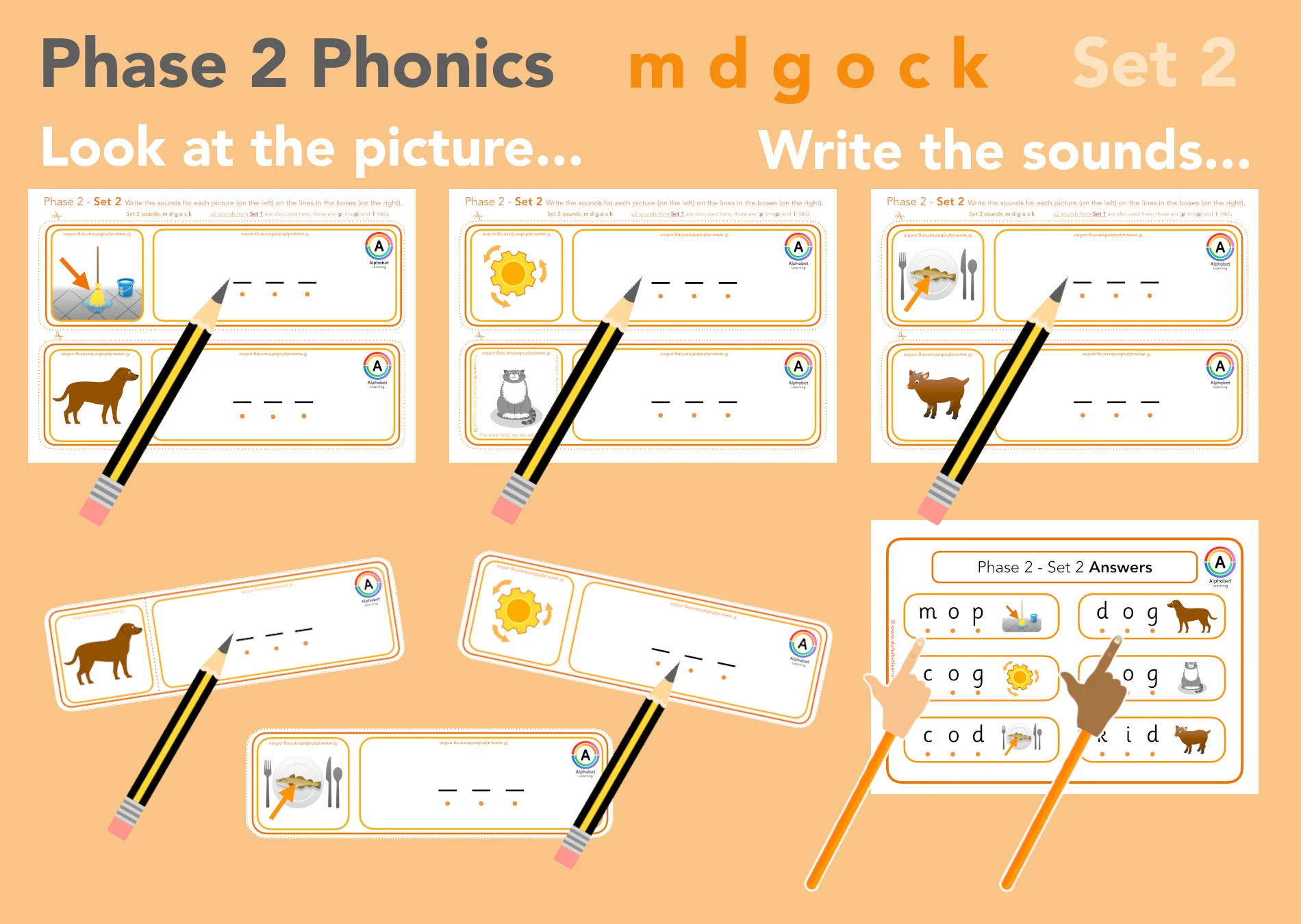 Phase 2 Writing CVC words (Orange Set 2)
