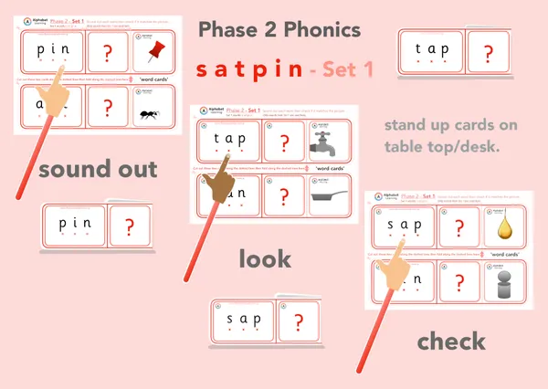 satpin Phase 2 reading CVC words (Red Set 1 of 4)