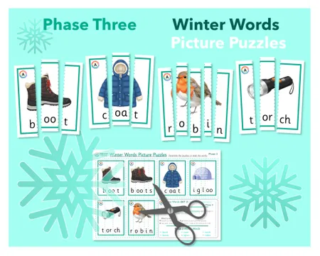 Winter Words Picture Puzzles (Phonics Phases 2 to 5) additional preview 2