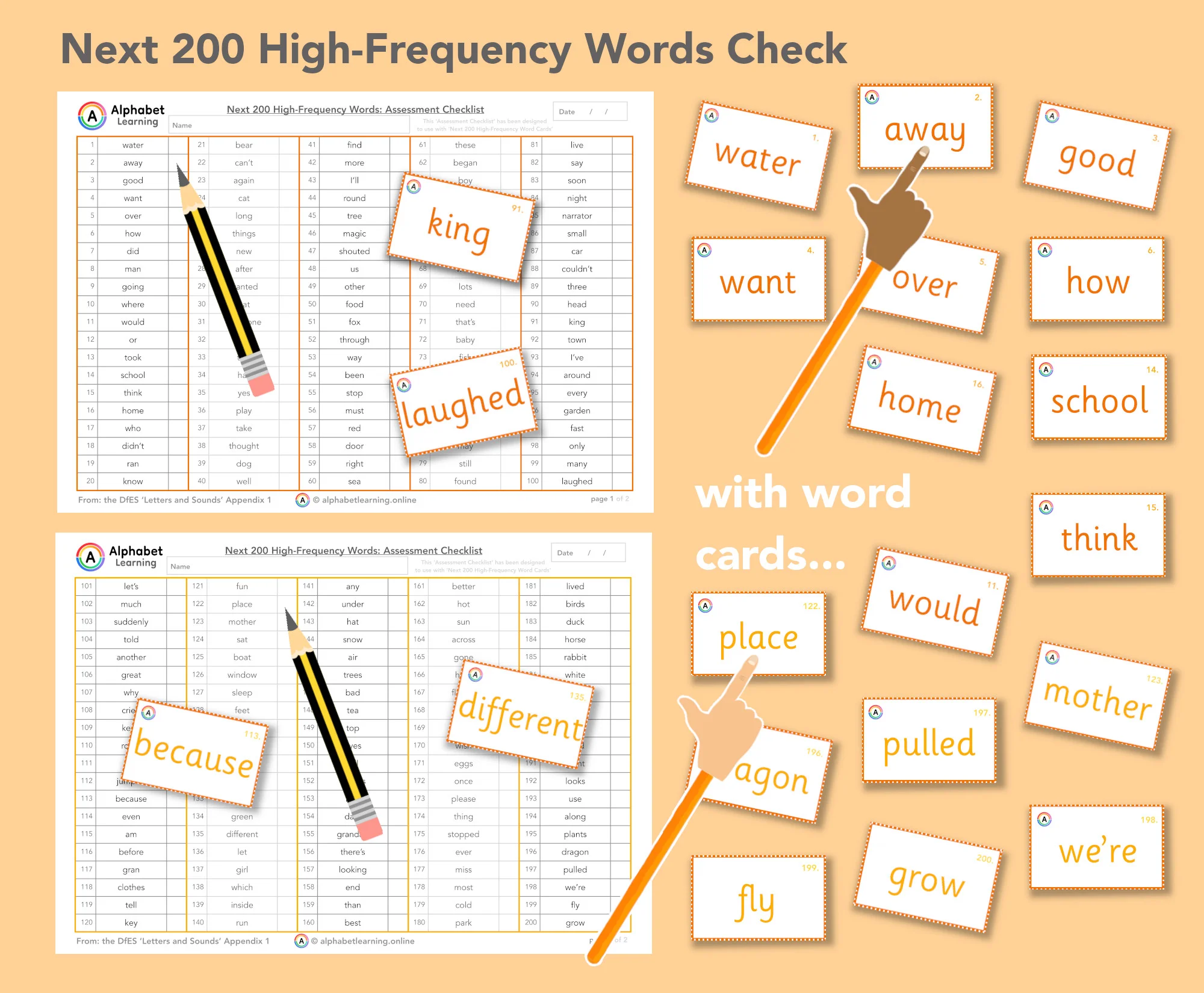 High Frequency Word Assessment Check for reading and spelling (Next 200 words)