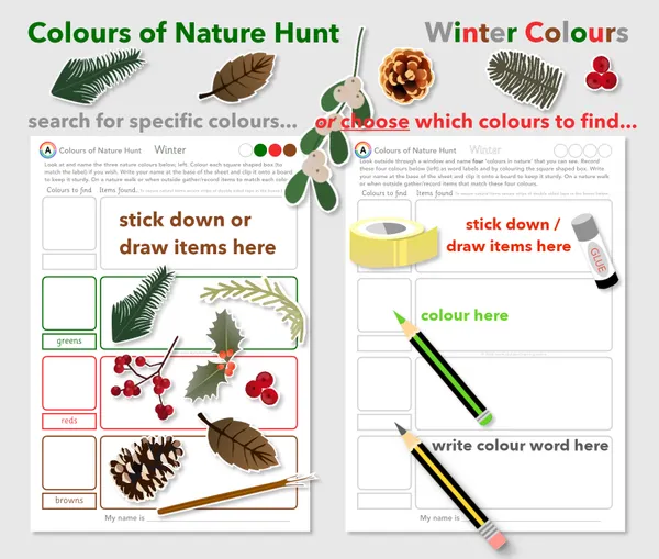 Nature Walk in Winter Colour Scavenger Hunt | EYFS & KS1 Activity