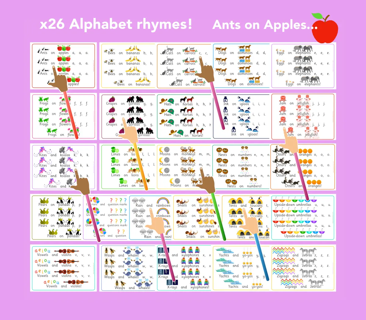 Alphabet reading rhymes - set of 26 phonic poems (EYFS) main preview