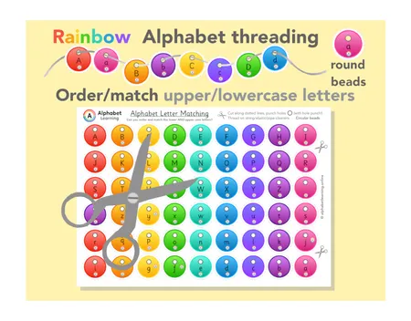 Threading upper and lowercase letters (Rainbow beads) additional preview 1
