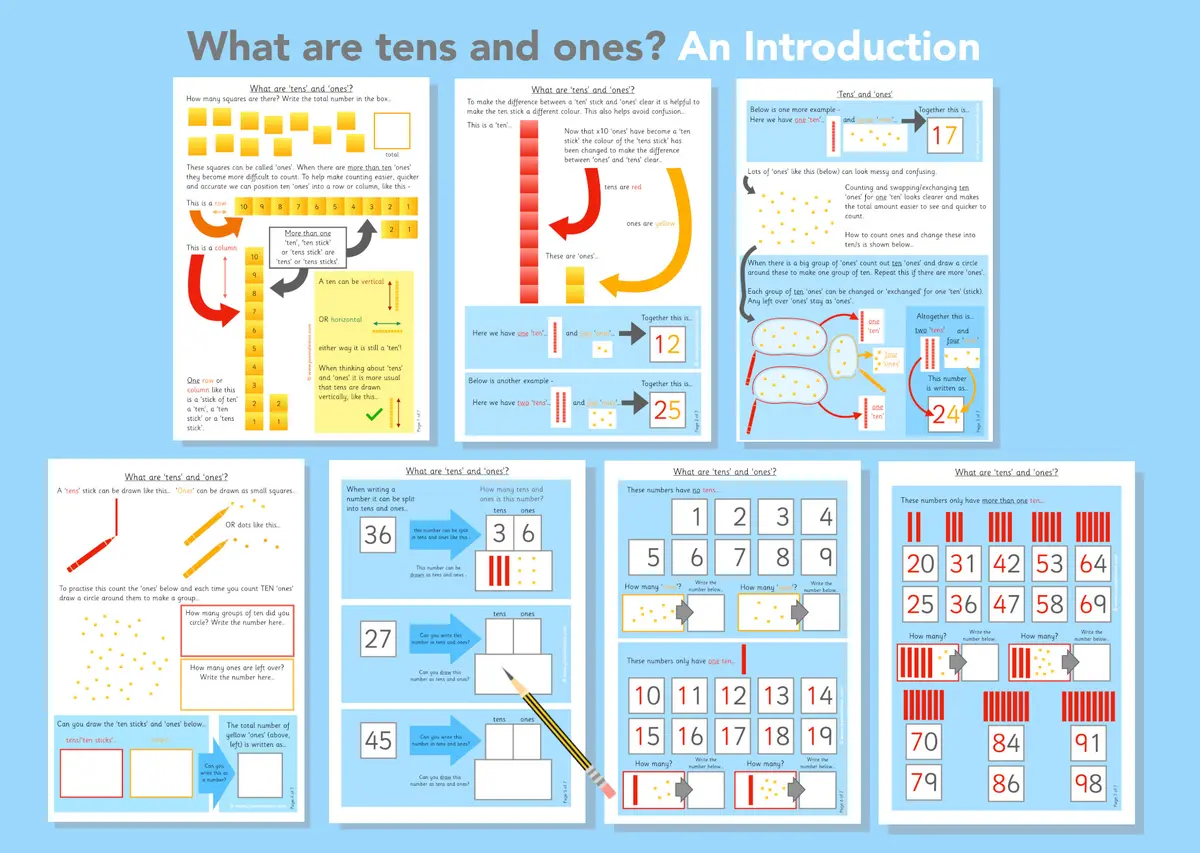 Tens and ones Step by step introduction main preview