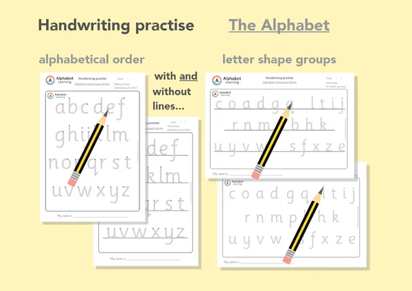 Handwriting practise - the alphabet