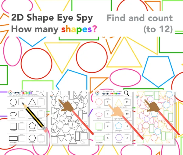 Shape Eye Spy (2D Shapes) Counting to 12