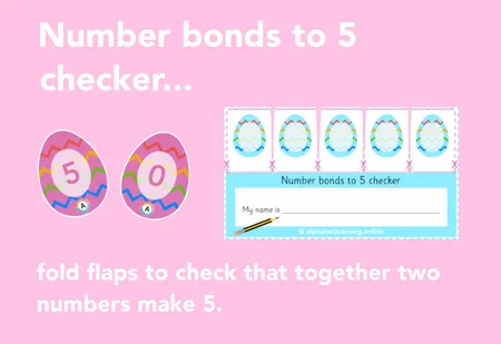 Number bonds to 5 Easter Egg matching additional preview 4