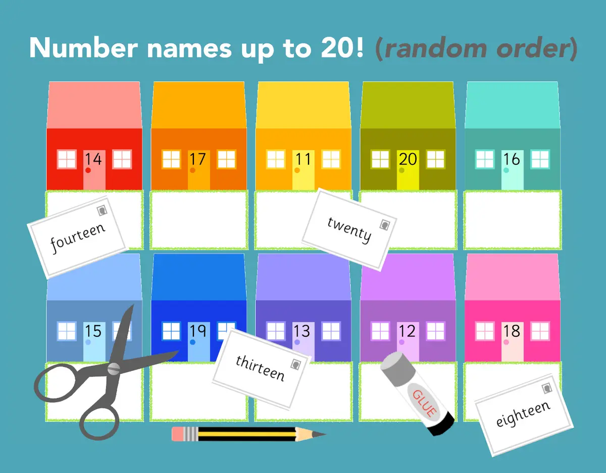 Posting letters! Number names to 10/20 - in random order main preview