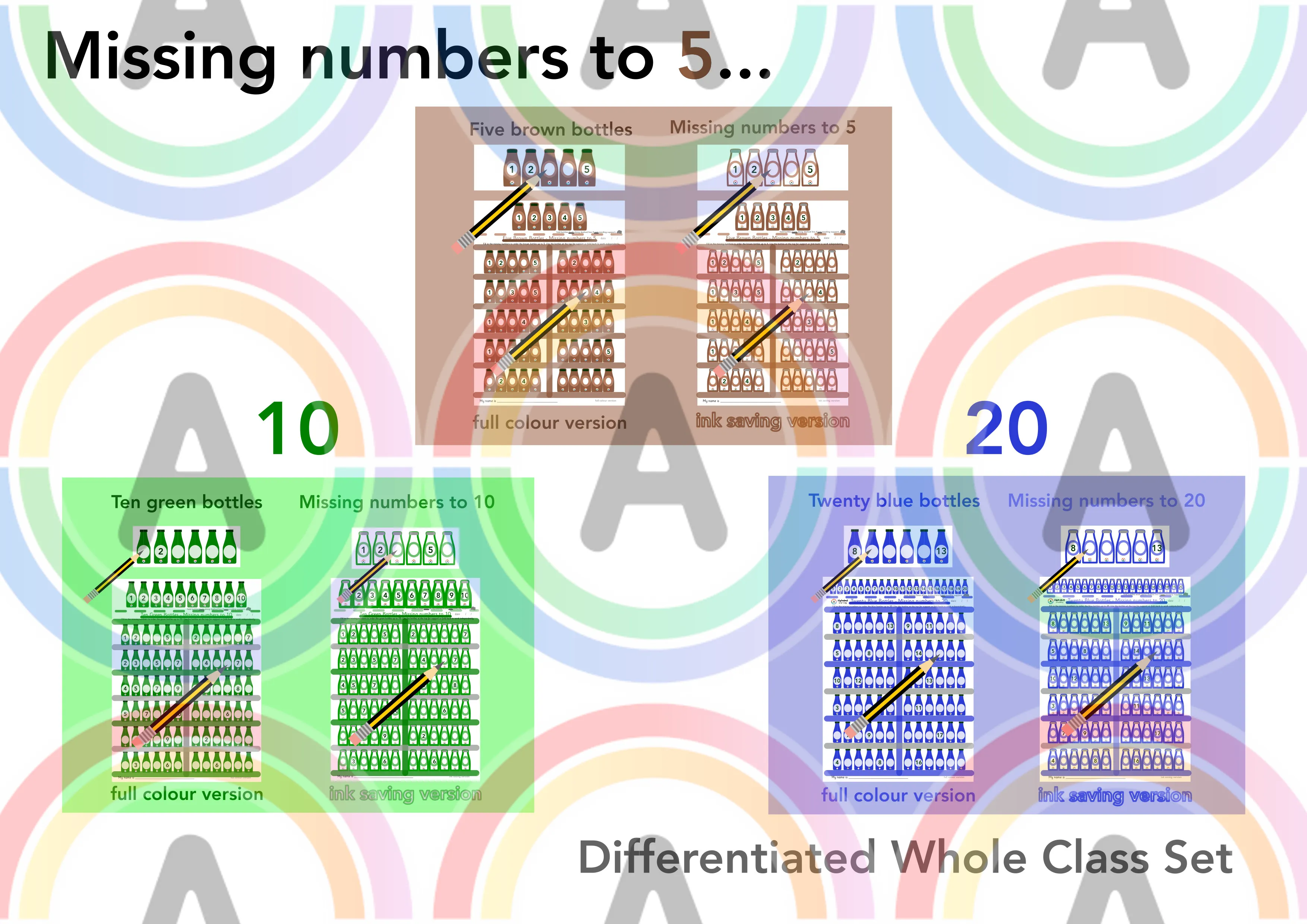 Missing numbers to 5, 10, 20 Class Set main preview