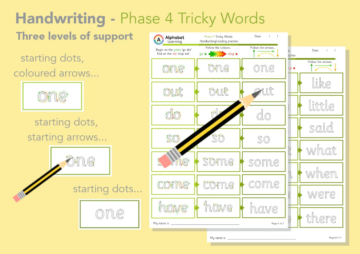 Handwriting Phase 4 ‘Tricky Words’