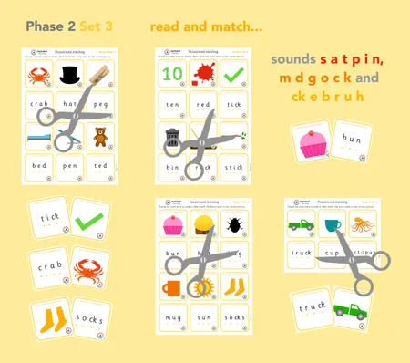 Phase 2 picture word/picture cards to read/match additional preview 3