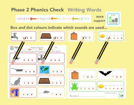 Phase 2 Phonics Check - Writing words (x2 levels) additional preview 1