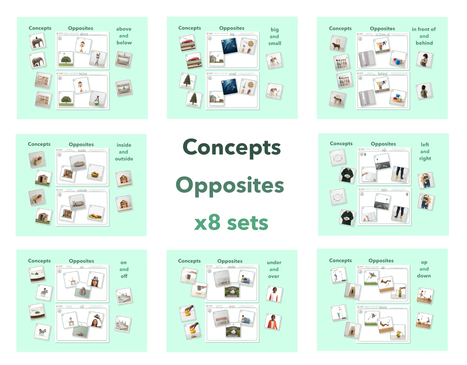 Exploring concepts Opposites (x8 Sets)