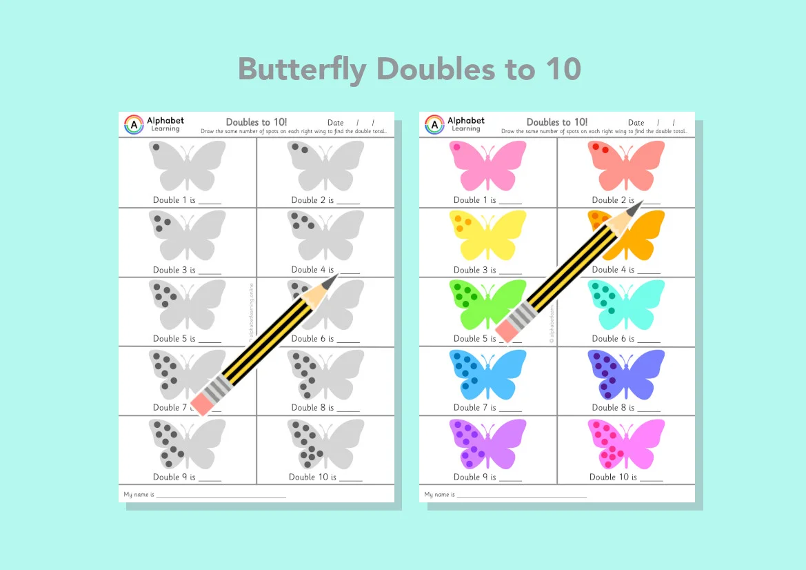 Doubles to 10 Butterflies (in order)