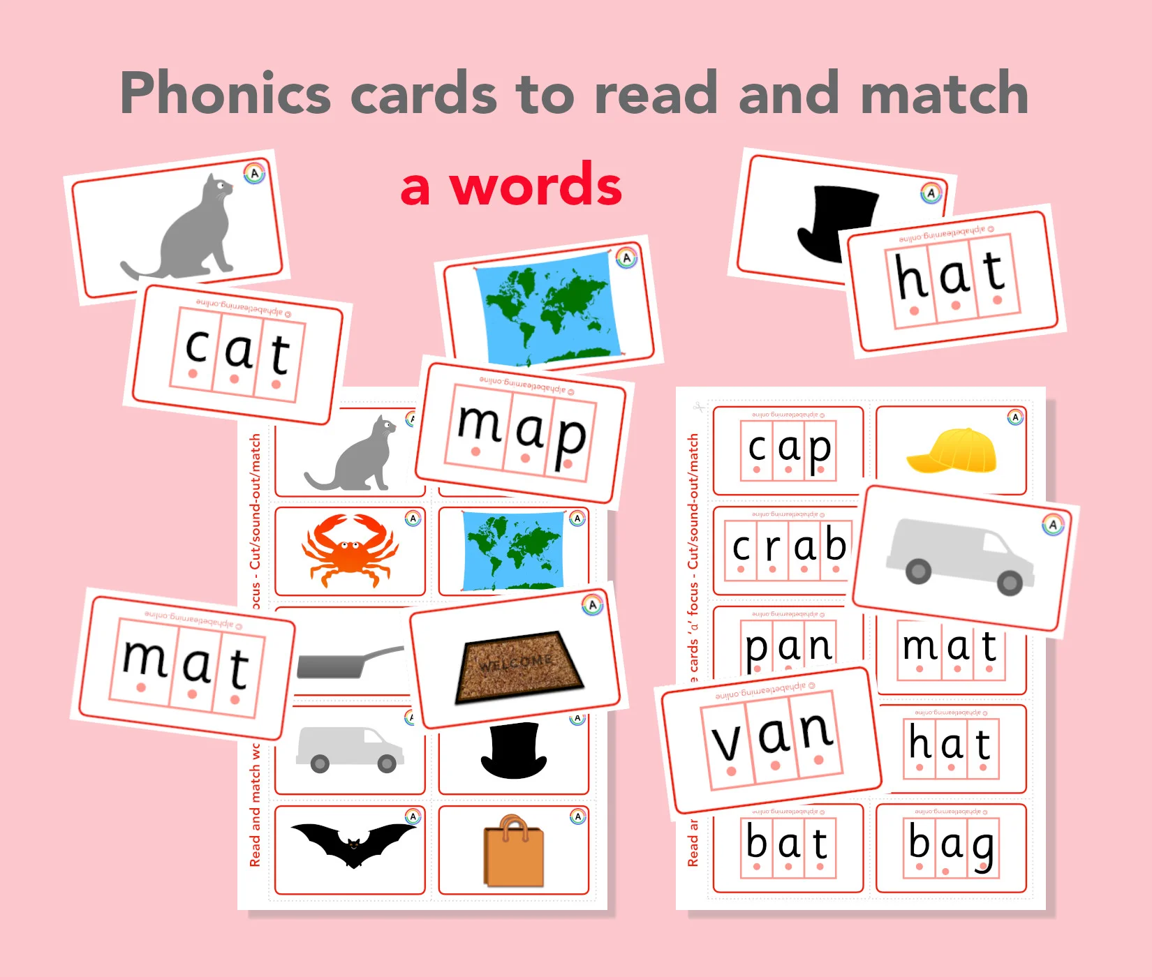 Word/picture cards - Read/match The 'a' sound