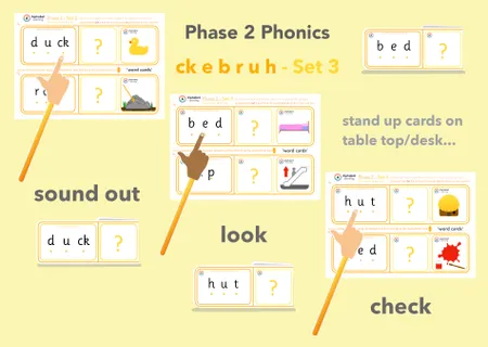Phase 2 Reading CVC Words (x4 sets) additional preview 3