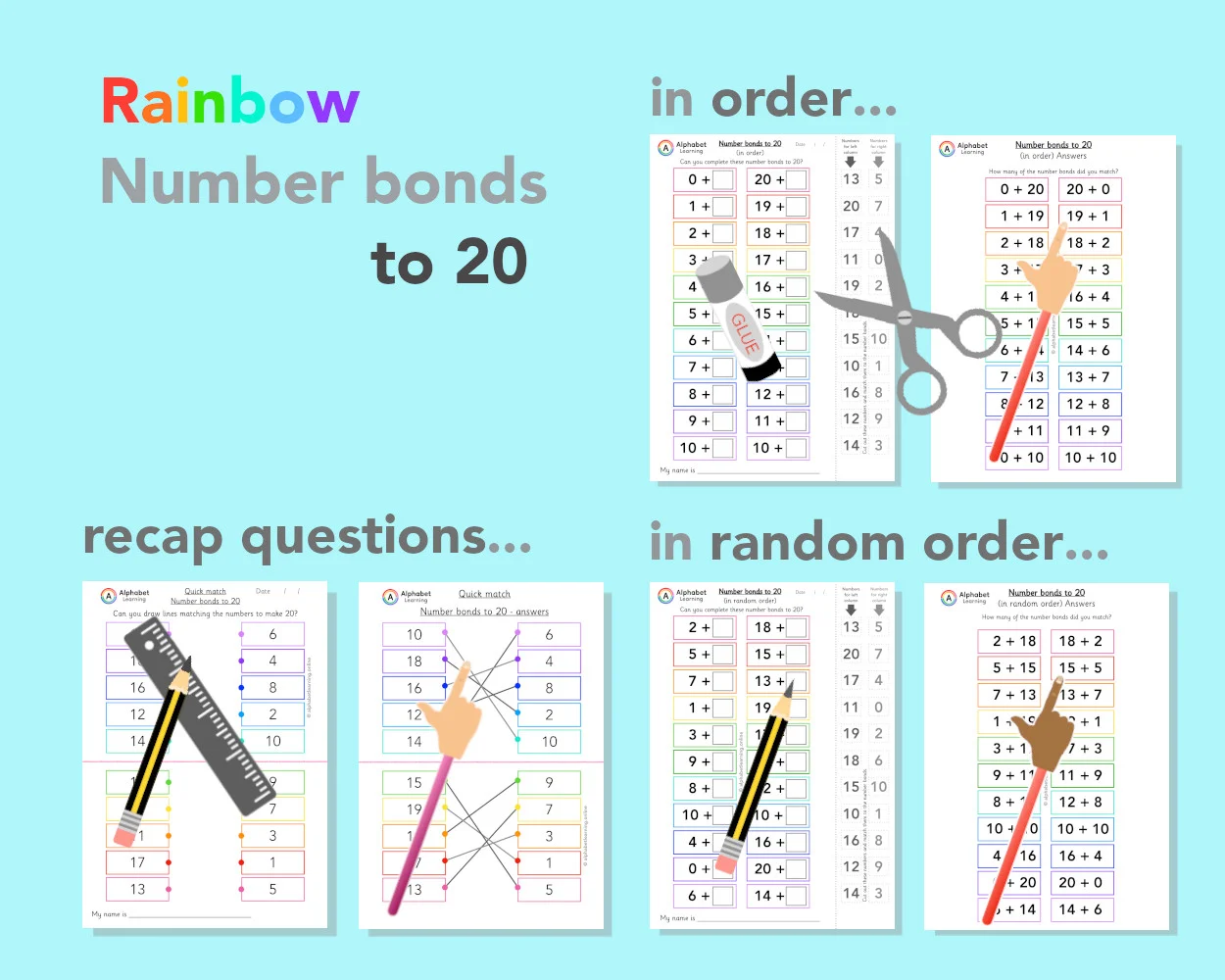 Number bonds to 20 in order/random order
