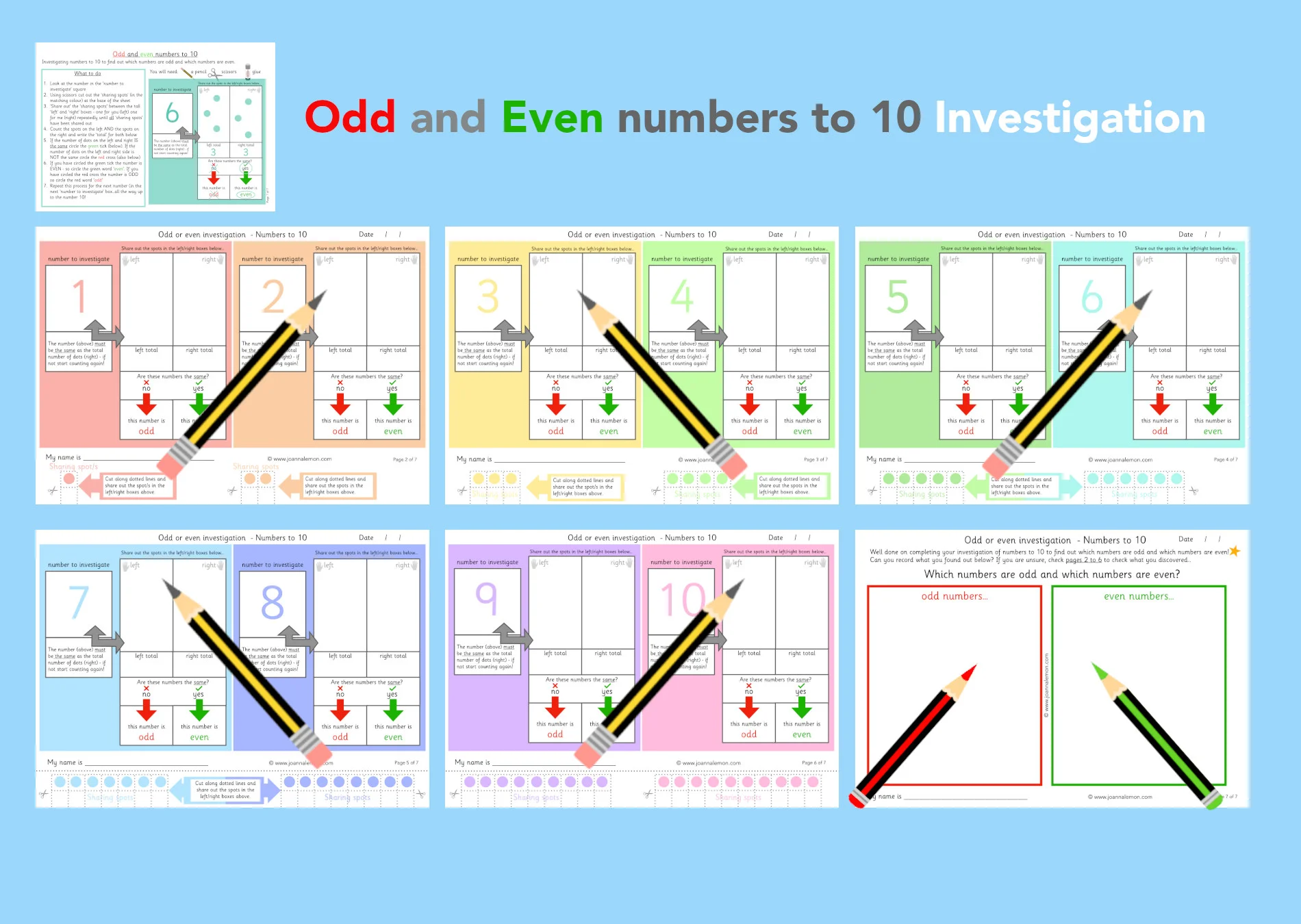 Odd Even number investigation (to 10)