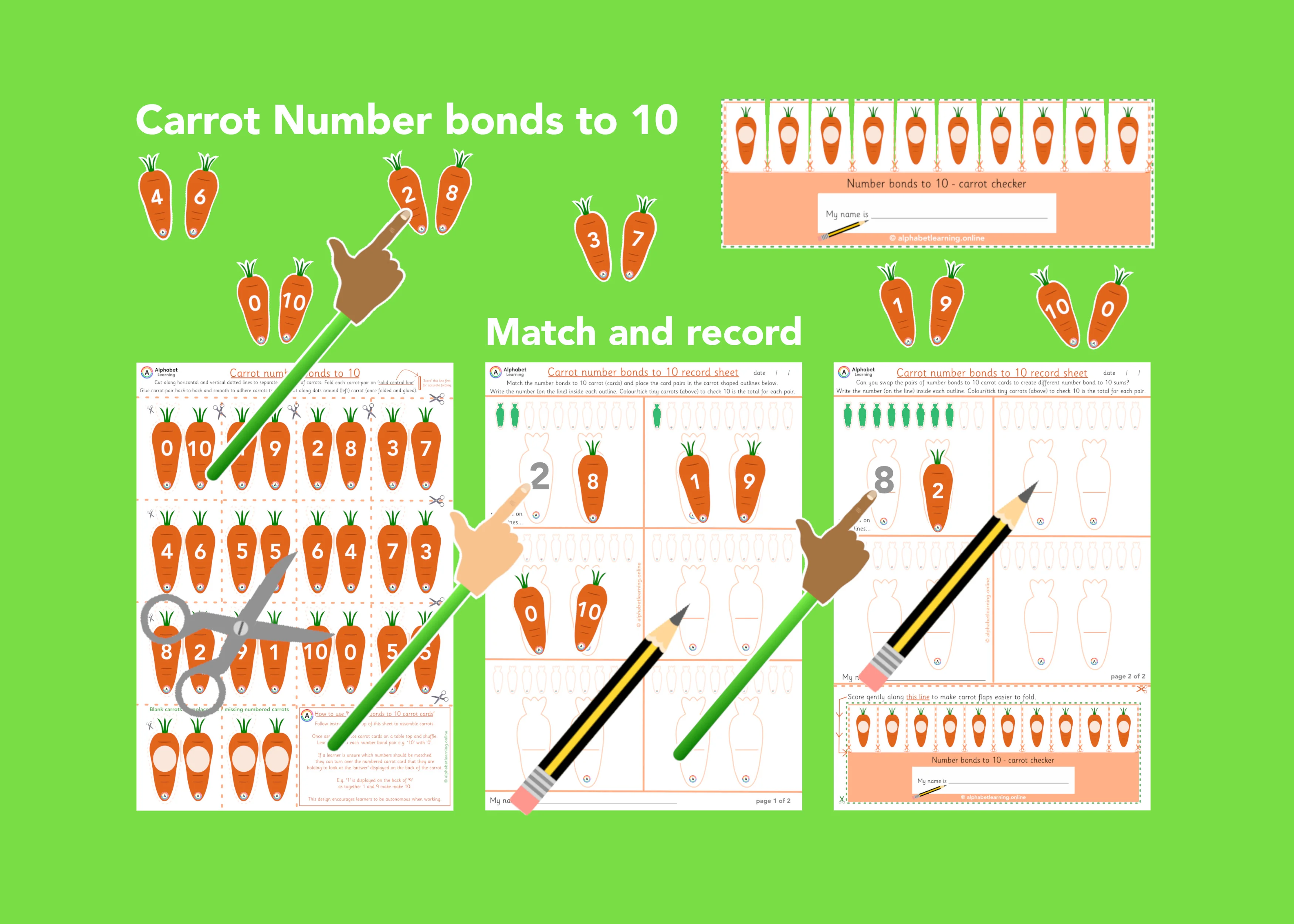 Number bonds to 10 Matching Carrots