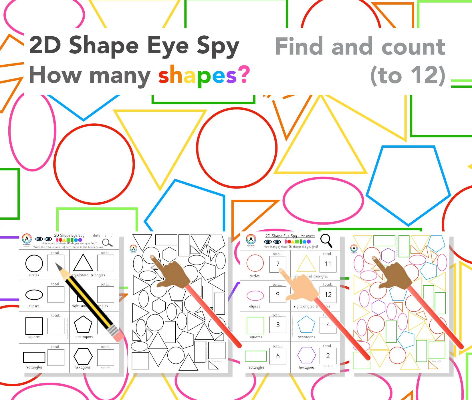 2D Shape Eye Spy, Counting to 12