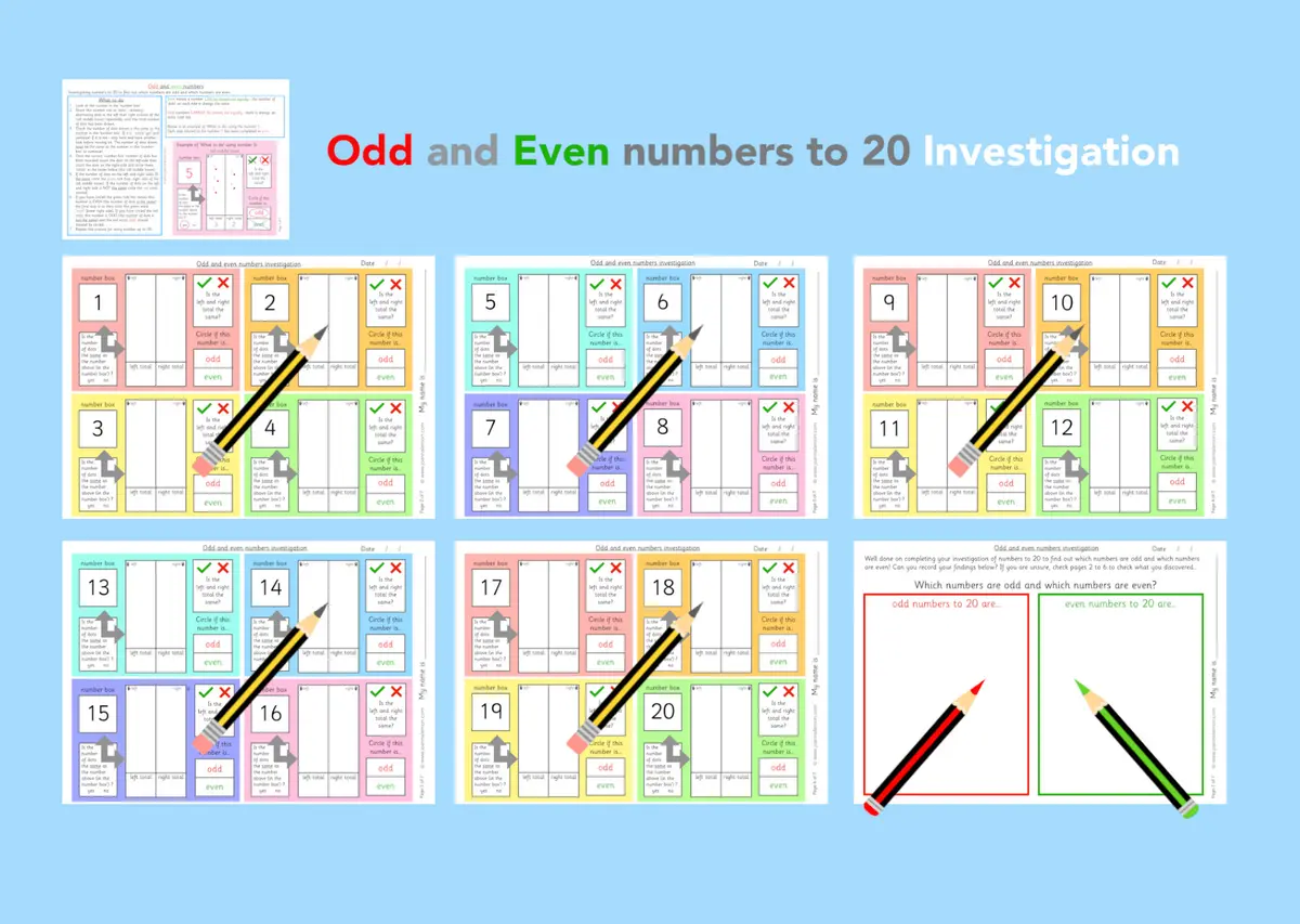 Odd Even number investigation (to 20) main preview
