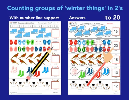 Counting in 2’s to 20 / 40 (Two Resources) with Answers additional preview 2