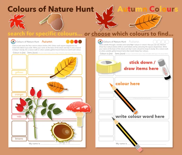 Nature Walk in Autumn Colour Scavenger Hunt | EYFS & KS1 Activity