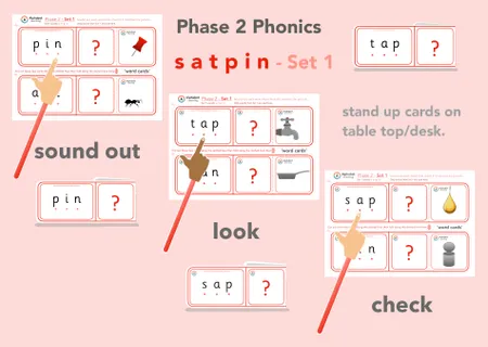 Phase 2 Reading CVC Words (x4 sets) additional preview 1