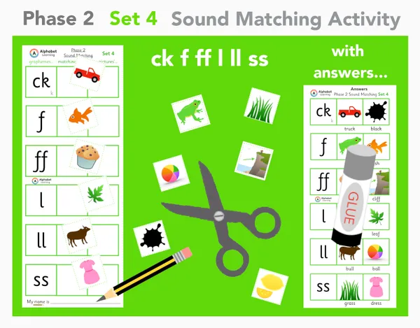 ck f ff l ll ss Phase 2 cut, match and stick (Set 4 of 4)