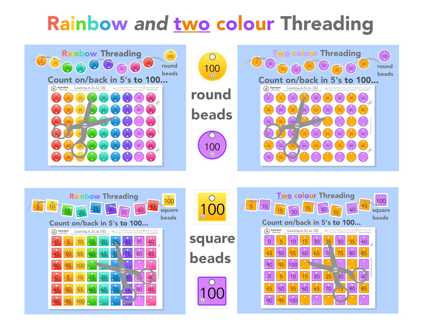 Threading Counting in 5s from 0 - 100 (and back)