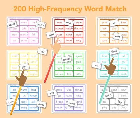 High Frequency Word Matching Activity set (Next 200 High Frequency Words) additional preview 1