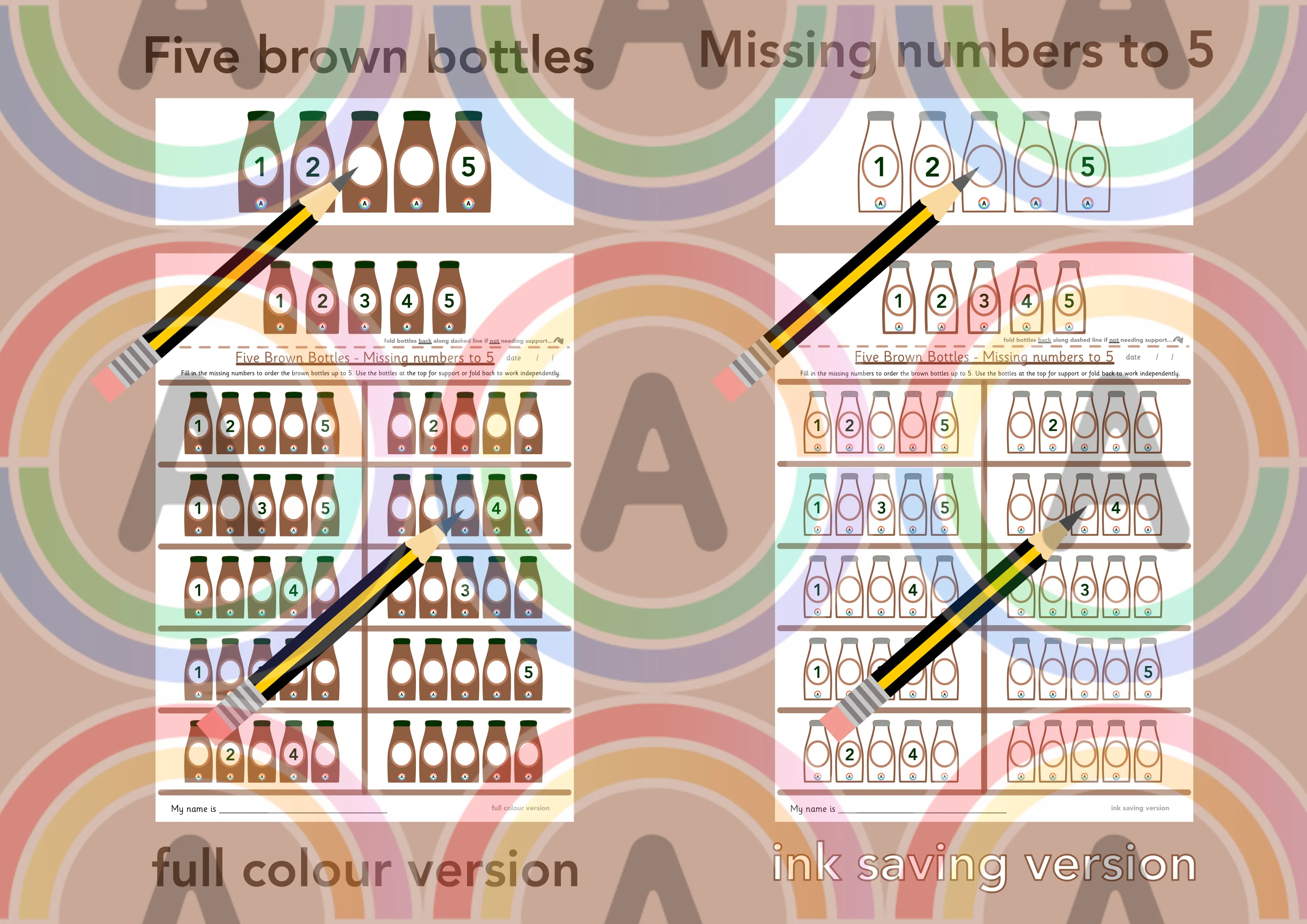 Missing numbers to 5 - Five Brown Bottles main preview