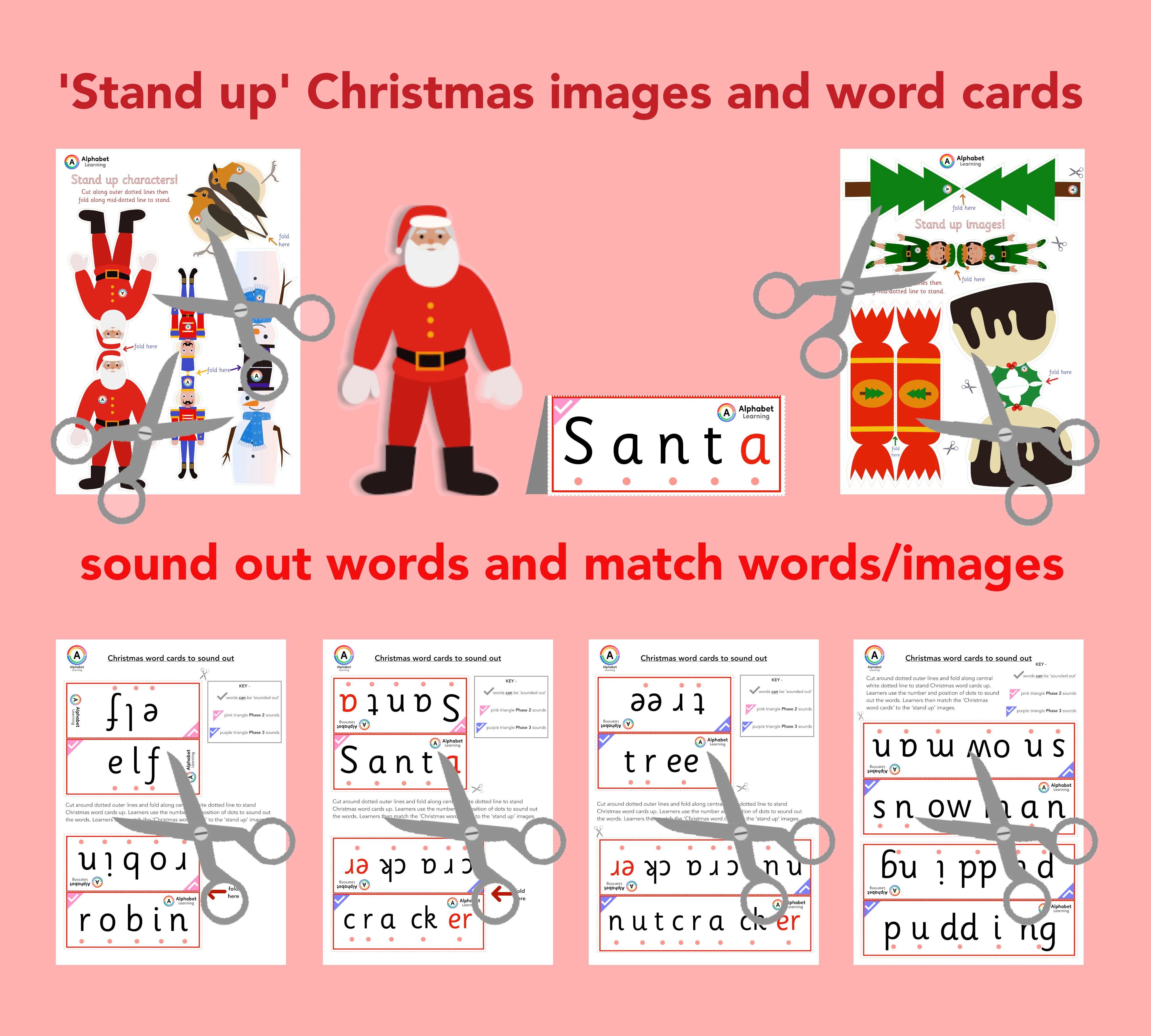Christmas words (and pictures) to sound out/match (Phases 2&3)