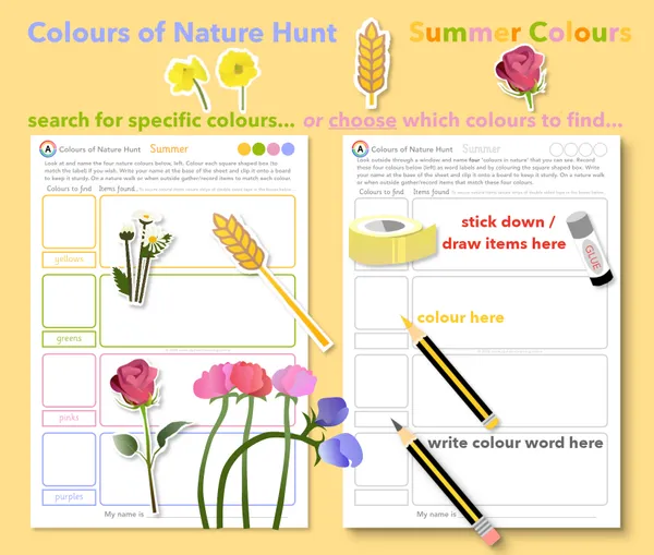 Nature Walk in Summer Colour Scavenger Hunt | EYFS & KS1 Activity