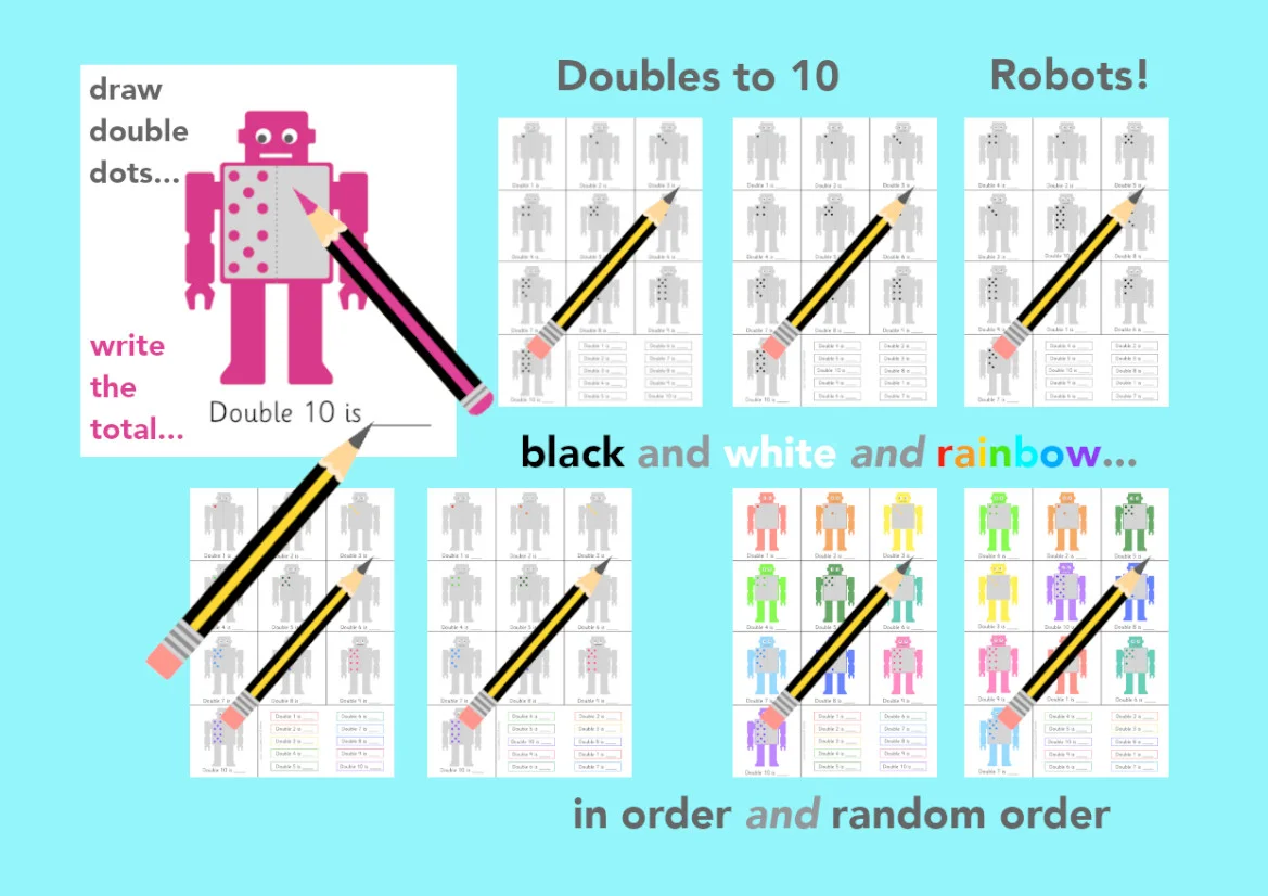 Doubles to 10 Robots (with recap questions)