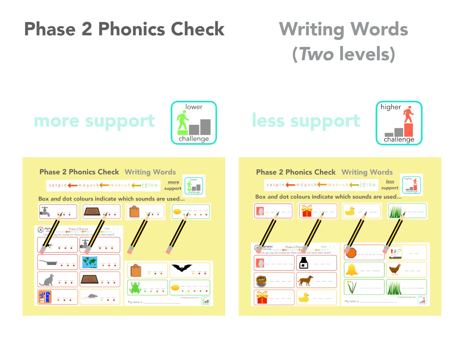 Phase 2 Phonics Check - Writing words (x2 levels) main preview