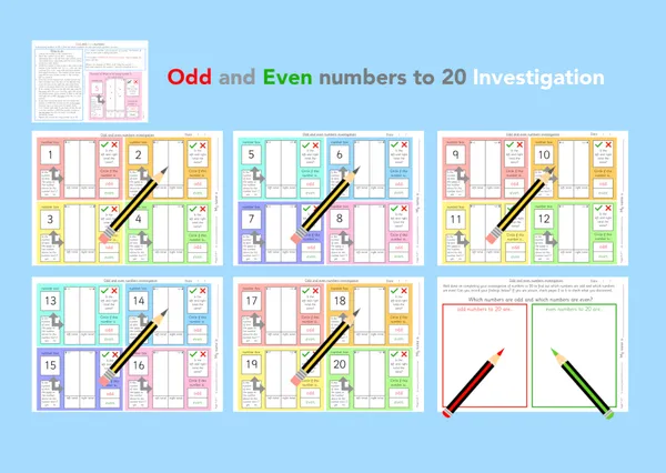 Odd Even number investigation (to 20)