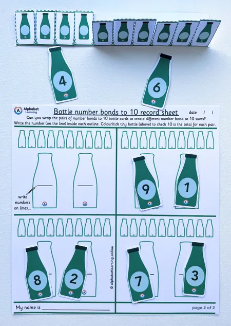 Number bonds to 10 matching Green Bottles additional preview 2