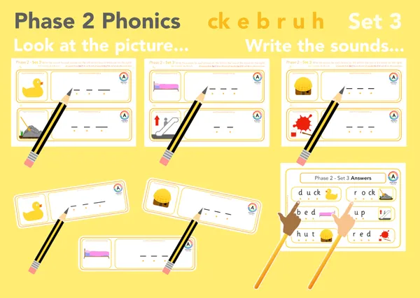 ck e u r h b Phase 2 writing CVC words (Yellow Set 3 of 4)