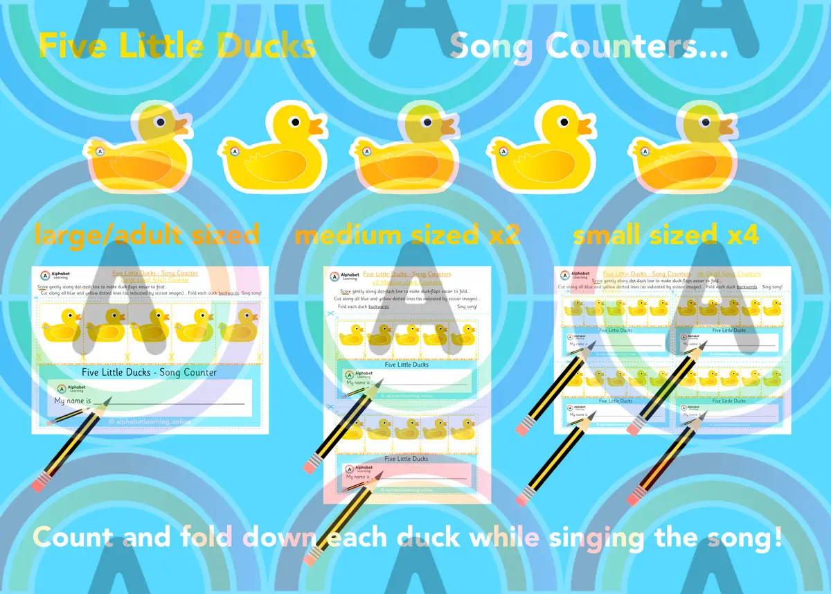Five Little Ducks - Song Counters (x3 sizes) main preview