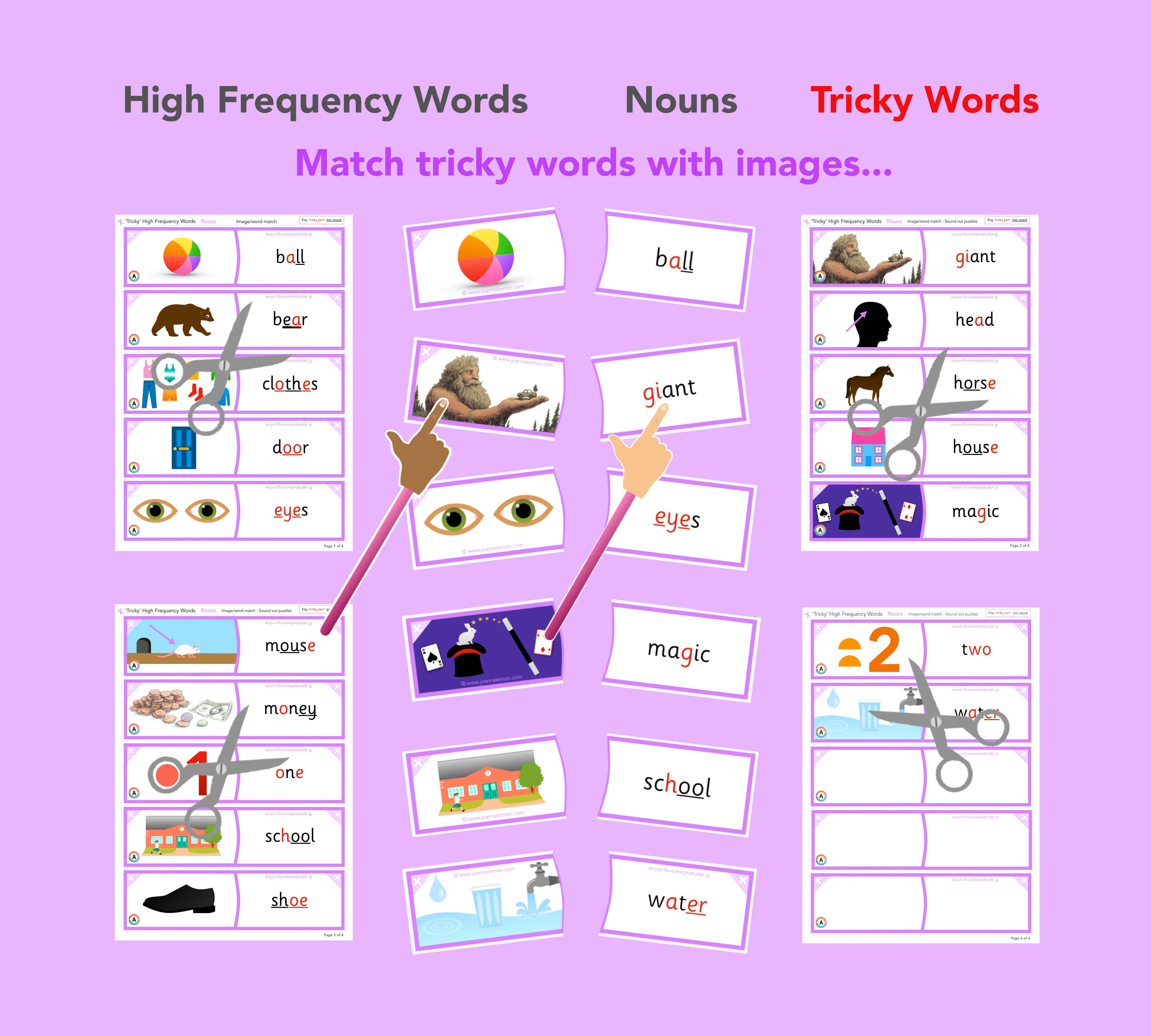 Reading High Frequency words - Nouns (Tricky Words)