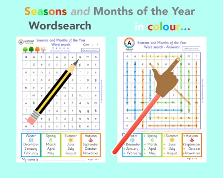 Wordsearches Seasons and Months of the Year (x5 included) additional preview 5