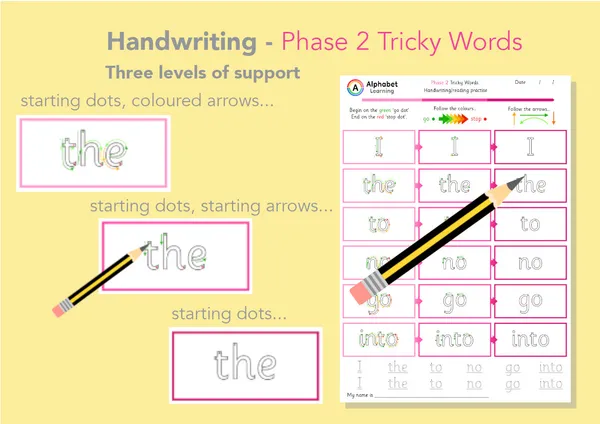 Handwriting Phase 2 Tricky Words