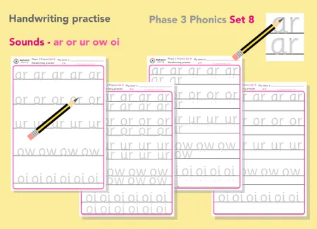 Handwriting Phase 3 Phonics (Sets 5-9) All sounds additional preview 4