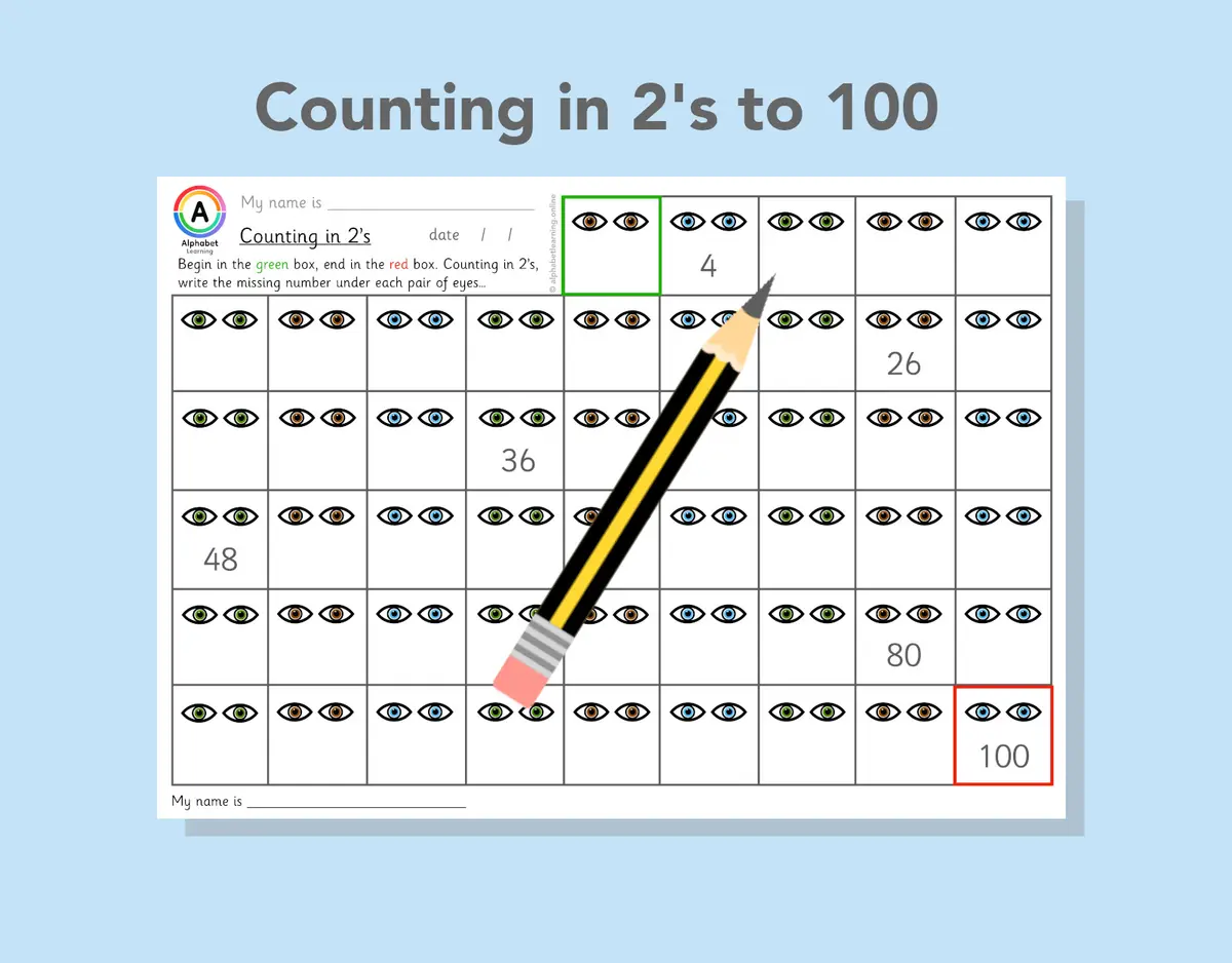 Counting in 2s (to 100) Eyes! main preview