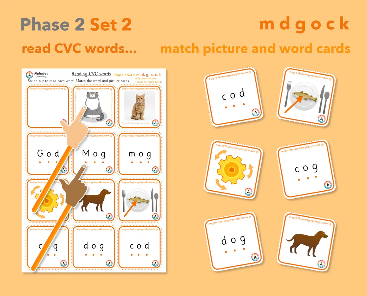 mdgock Phase 2 CVC word and picture cards (Set 2 of 4) main preview